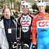 The Schleck brothers before the first stage of the Mallorca Challenge